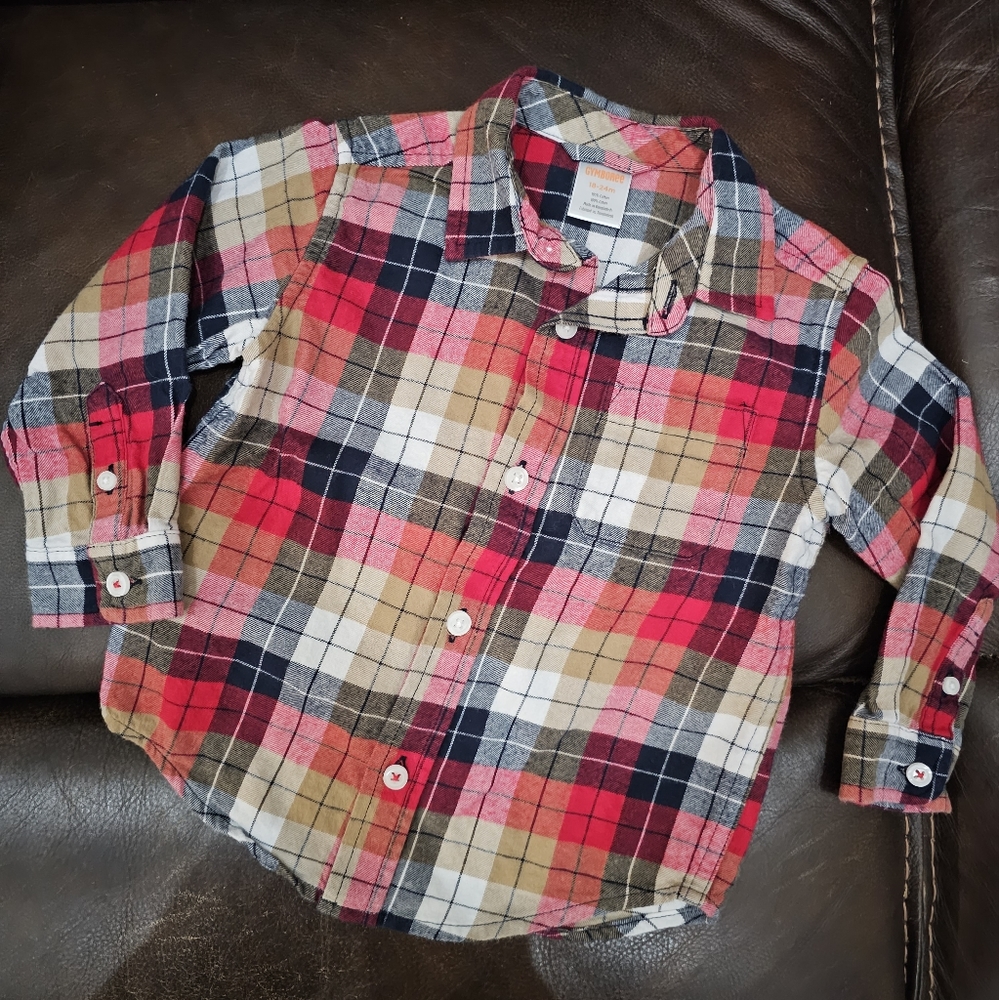 Gymboree Plaid Button up Shirt Toddler, 18-24 Month